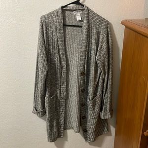 Long gray cardigan